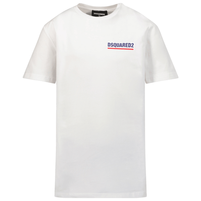 Dsquared2 Kinder Unisex T-Shirt Wit 4Y