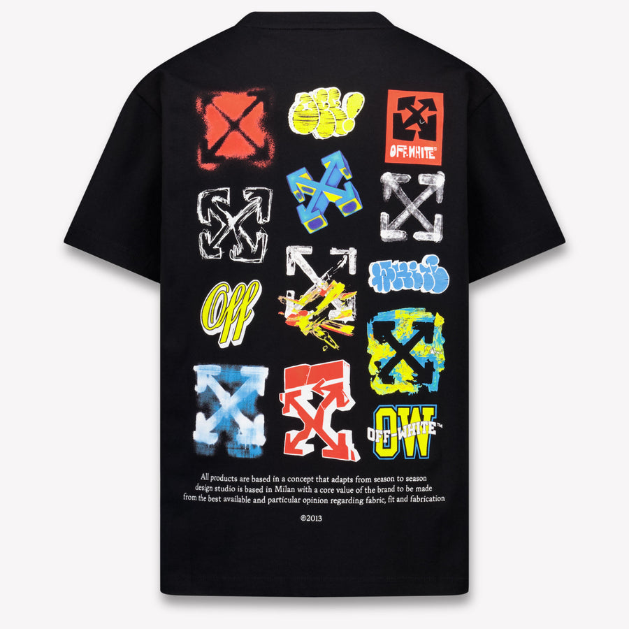 Off-White Kinder Jongens T-Shirt In Zwart