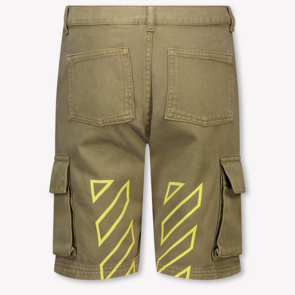 Off-White Kinder Jongens Shorts In Olijf Groen
