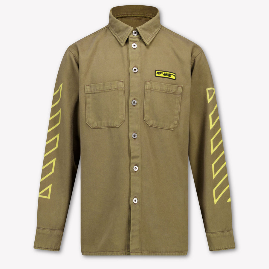Off-White Kinder Jongens Blouse In Olijf Groen