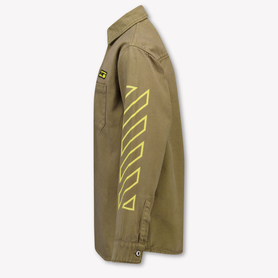 Off-White Kinder Jongens Blouse In Olijf Groen