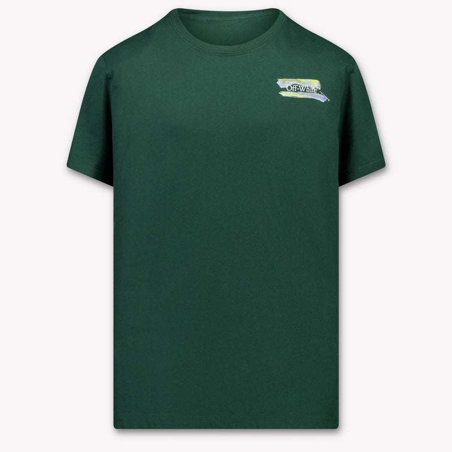 Off-White Kinder Jongens T-Shirt In Donker Groen