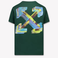 Off-White Kinder Jongens T-Shirt In Donker Groen