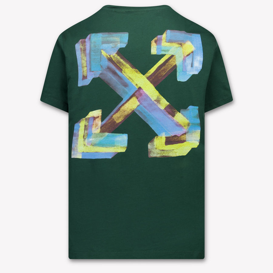 Off-White Kinder Jongens T-Shirt In Donker Groen