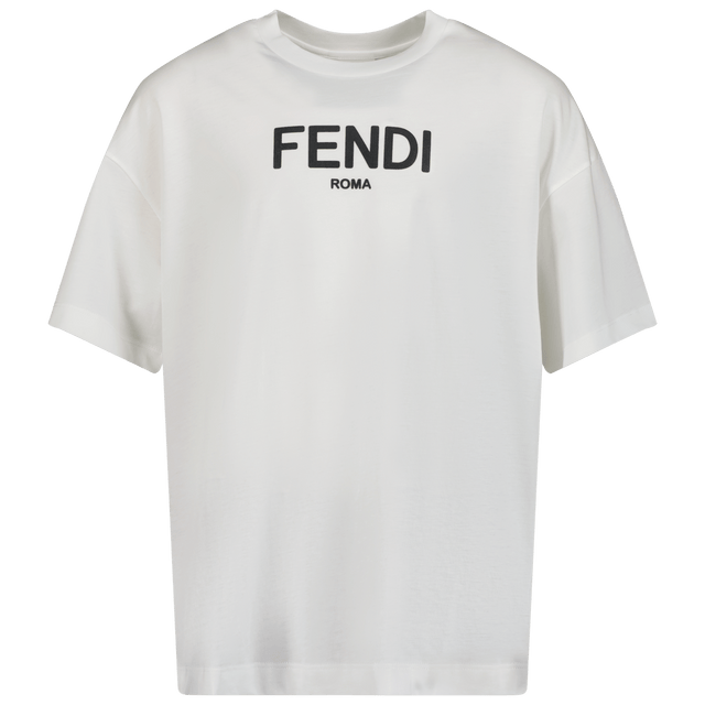 Fendi Kinder Unisex T-Shirt Wit 3Y