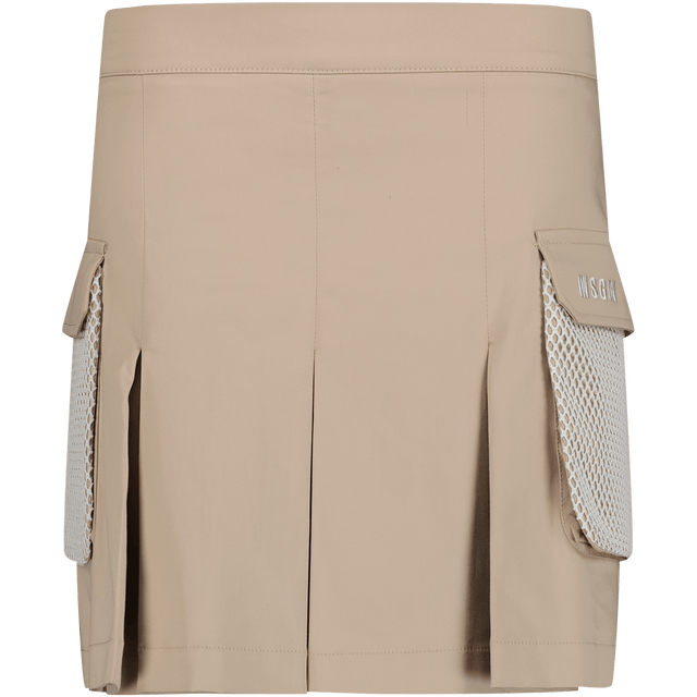 MSGM Kinder Rokje Beige 4Y