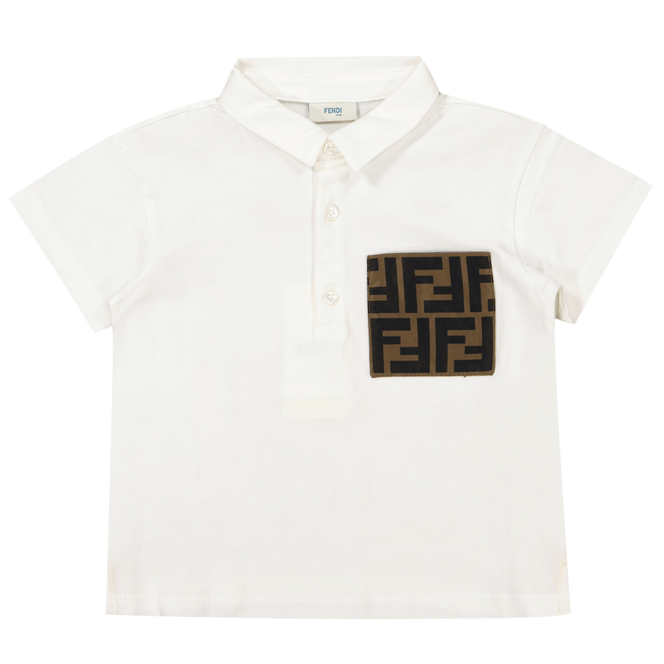 Fendi Baby Jongens Polo Wit 3 mnd