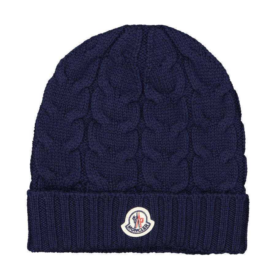 Moncler Unisex Kids Beanie Navy