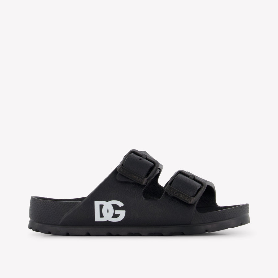 Dolce & Gabbana Jongens Slippers In Zwart