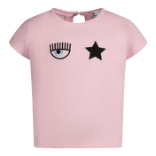 Chiara Ferragni Baby Meisjes T-Shirt Licht Roze