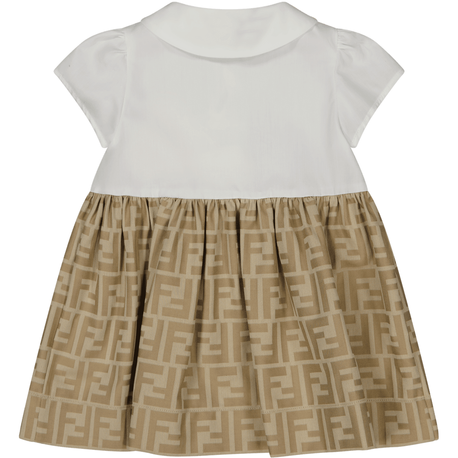 Fendi Baby Meisjes Jurk In Beige