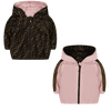 Fendi Baby Meisjes Jas Licht Roze