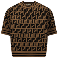 Fendi Kinder Meisjes T-Shirt Bruin 6Y