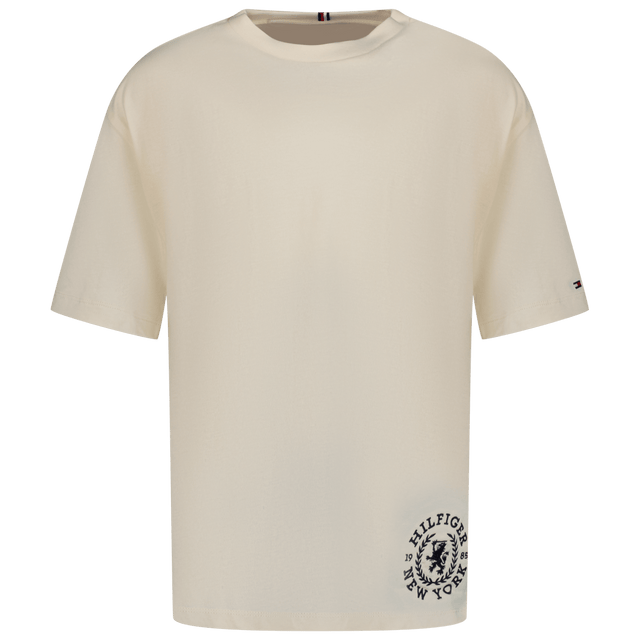 Tommy Hilfiger Kinder Jongens T-Shirt Off White 4Y