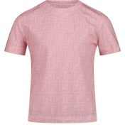 Fendi Kinder Meisjes T-Shirt Licht Roze