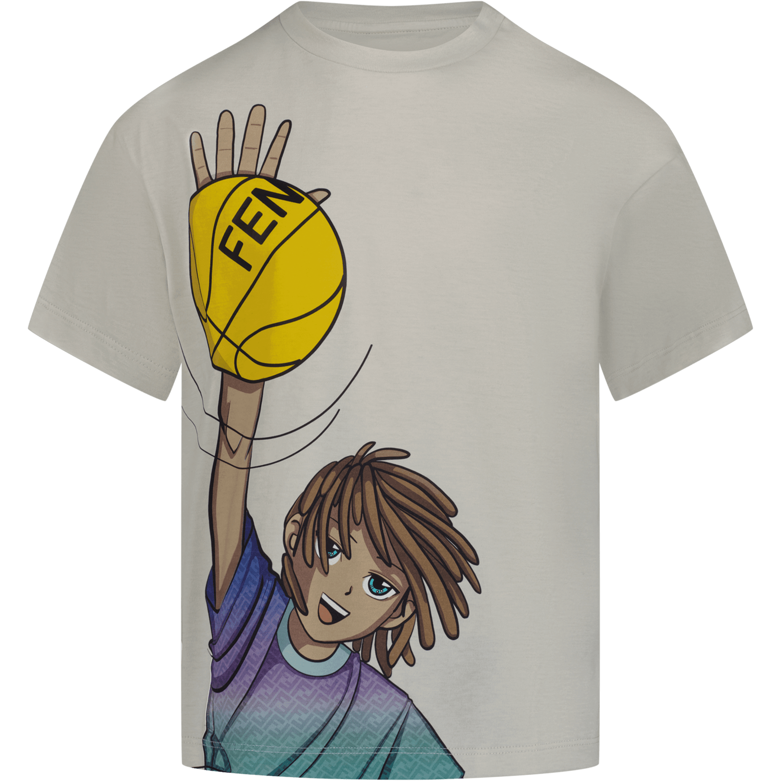 Fendi Kinder Jongens T-Shirt Licht Beige 10Y