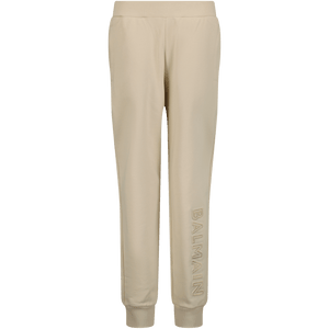Balmain Kinder Unisex Broek Beige 4Y