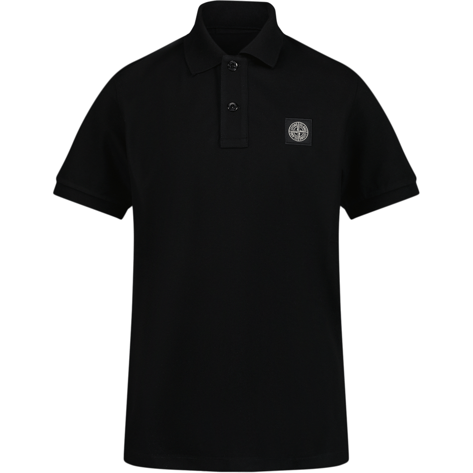 Stone Island Kinder Jongens Polo Zwart 2Y