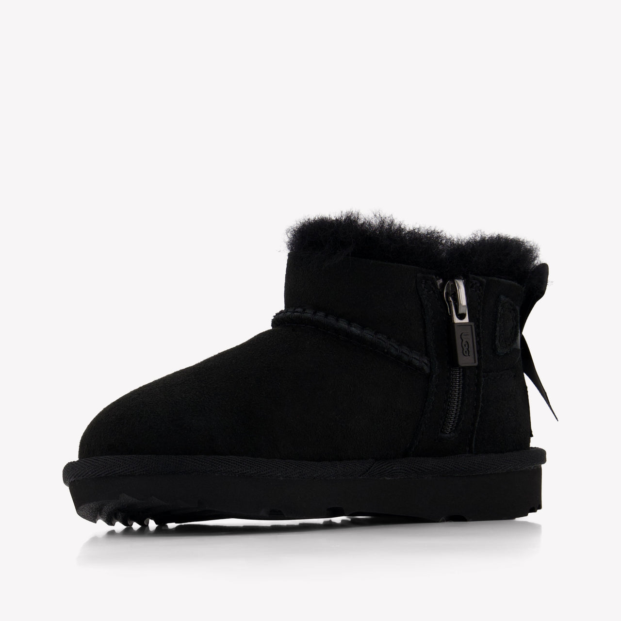 UGG Ultra Mini Bailey Bow Kids Girls Boots In Black