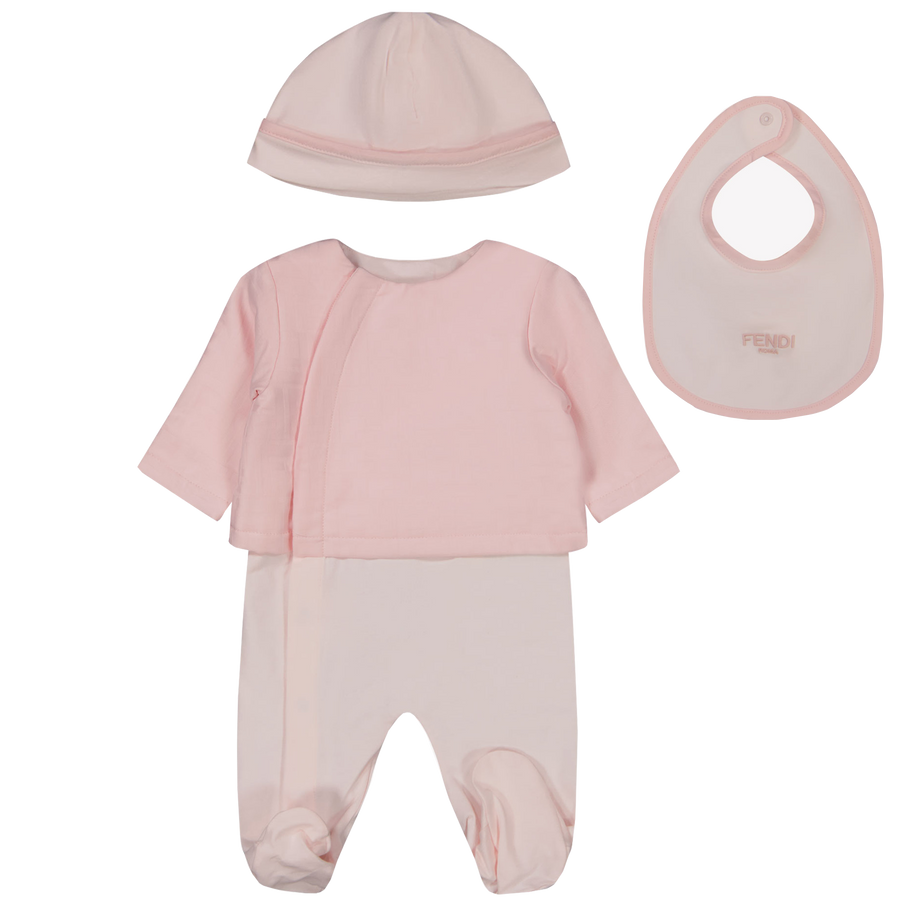 Fendi Baby Meisjes Boxpakje In Licht Roze