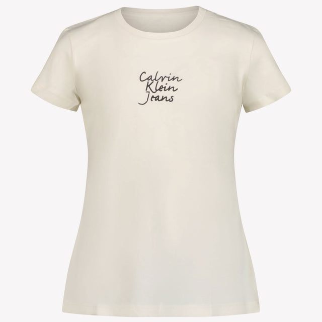 Calvin Klein Kinder Meisjes T-Shirt In Off White