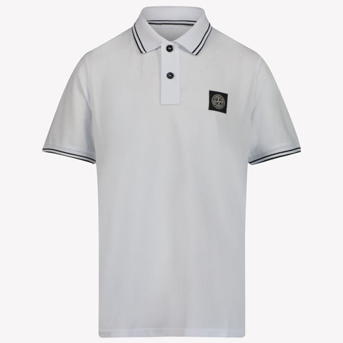 Stone Island Kinder Jongens Polo In Wit