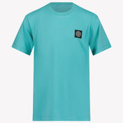 Stone Island Kinder Jongens T-Shirt In Turquoise