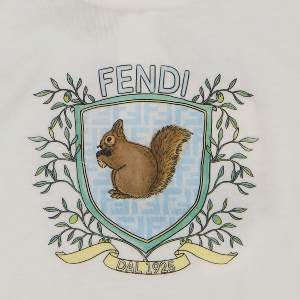 Fendi Baby Unisex T-Shirt In Wit