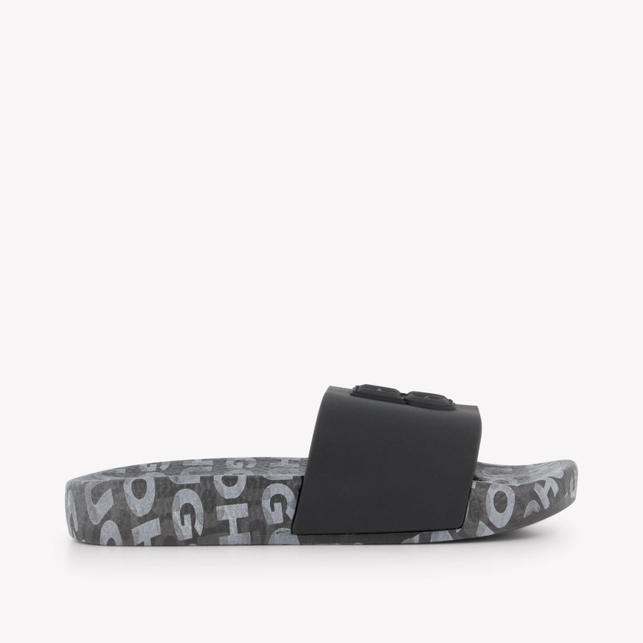 HUGO Kinder Jongens Slippers In Zwart