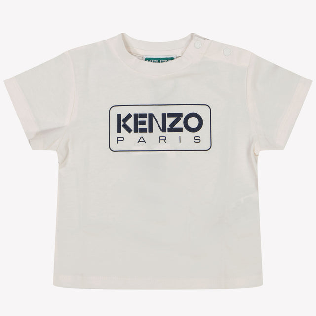 Kenzo Kids Baby Jongens T-Shirt In Off White