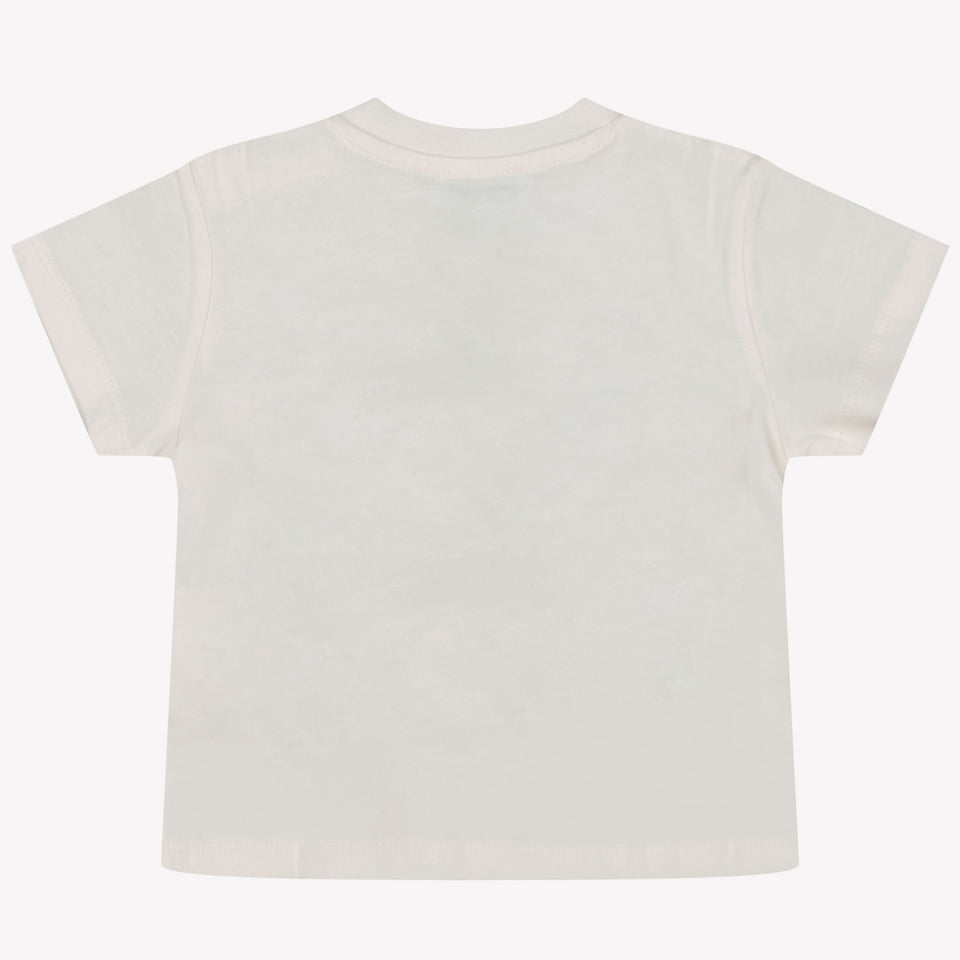 Kenzo Kids Baby Jongens T-Shirt In Off White