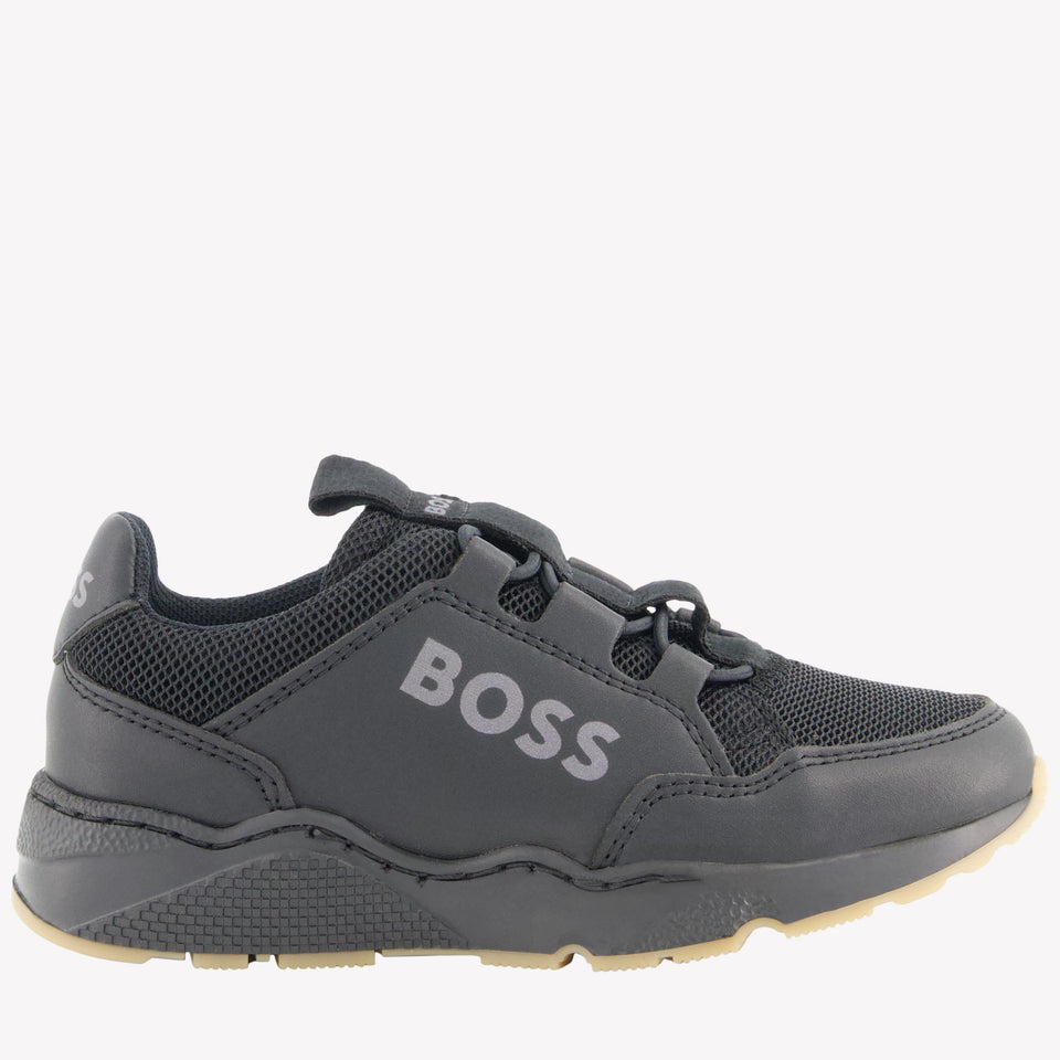 Boss Jongens Sneakers In Zwart