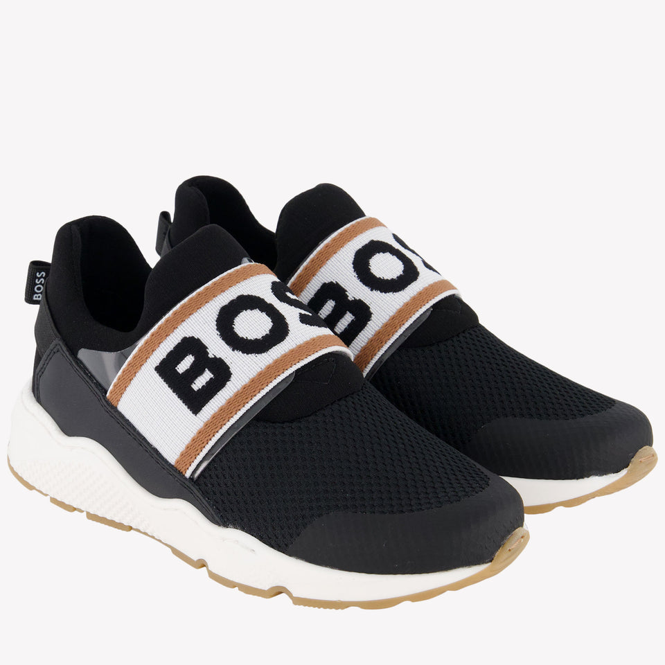 Boss Jongens Sneakers In Zwart