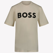 Boss Kinder Jongens T-Shirt In Licht Beige