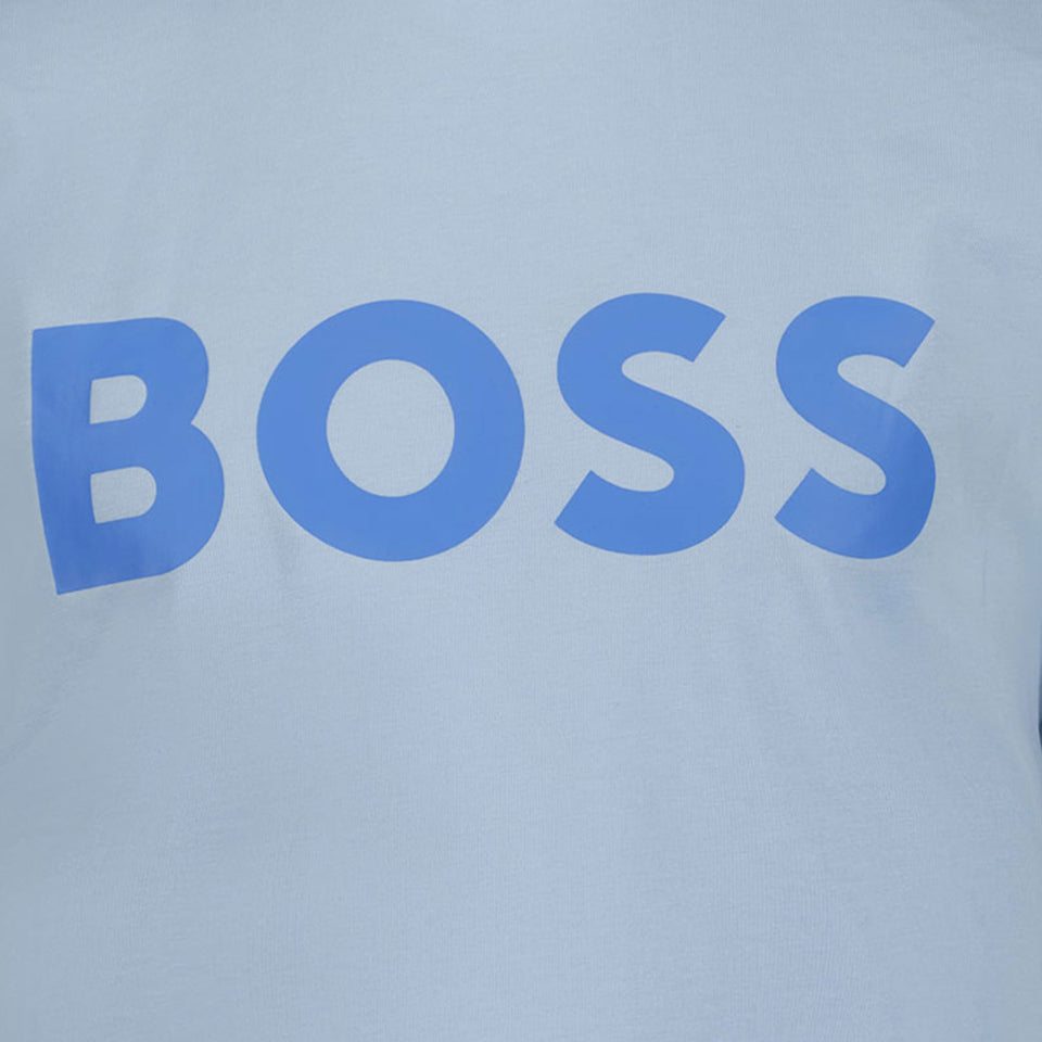 Boss Kinder Jongens T-Shirt In Licht Blauw