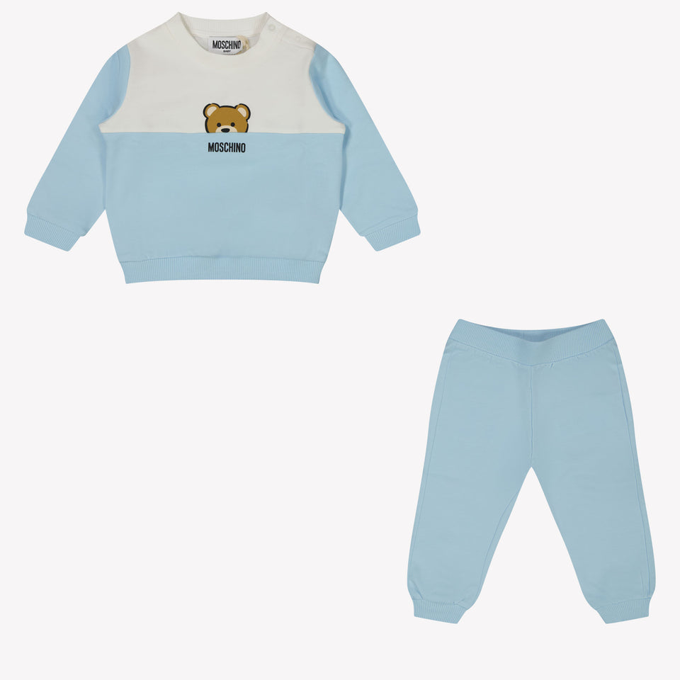 Moschino Baby Unisex Joggingpak In Licht Blauw