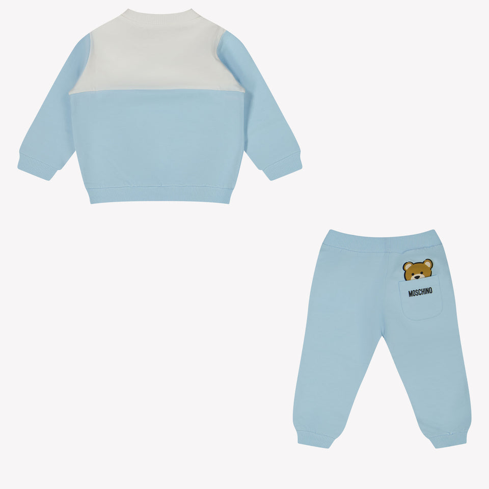 Moschino Baby Unisex Joggingpak In Licht Blauw