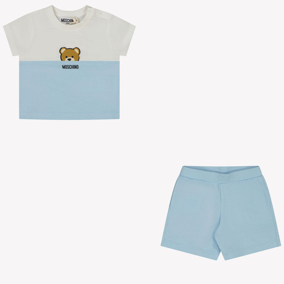 Moschino Baby Unisex Setje In Licht Blauw