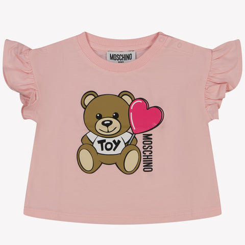 Moschino Baby Meisjes T-Shirt In Licht Roze