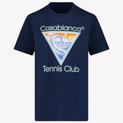 CASABLANCA Kinder Unisex T-Shirt In Navy