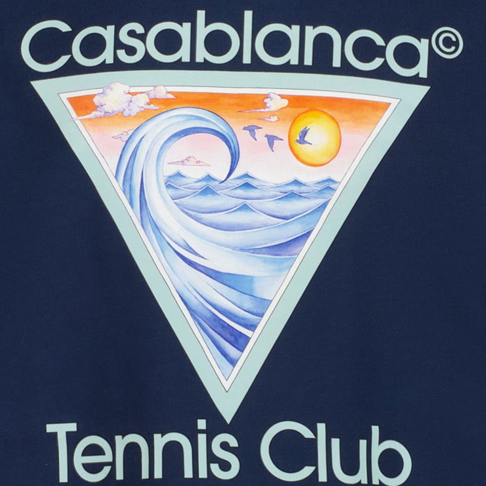 CASABLANCA Kinder Unisex T-Shirt In Navy