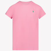 Ralph Lauren Kinder Meisjes T-Shirt In Donker Roze