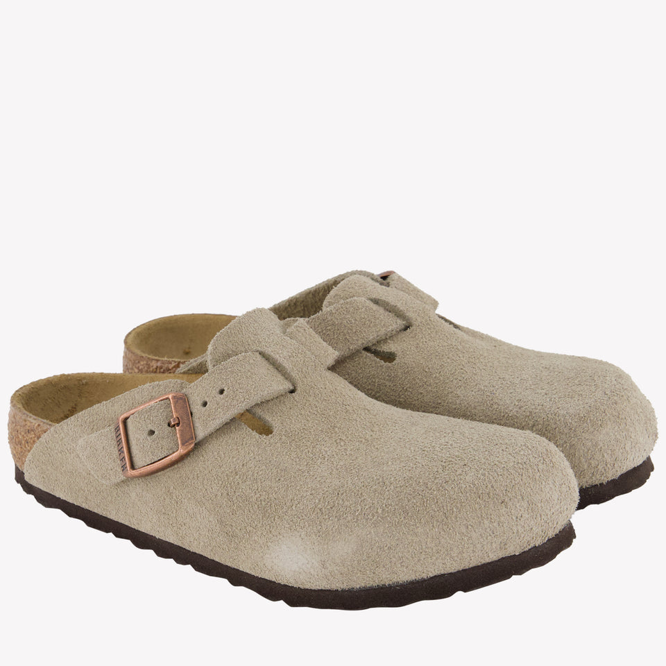 Birkenstock Boston Unisex Slippers In Taupe