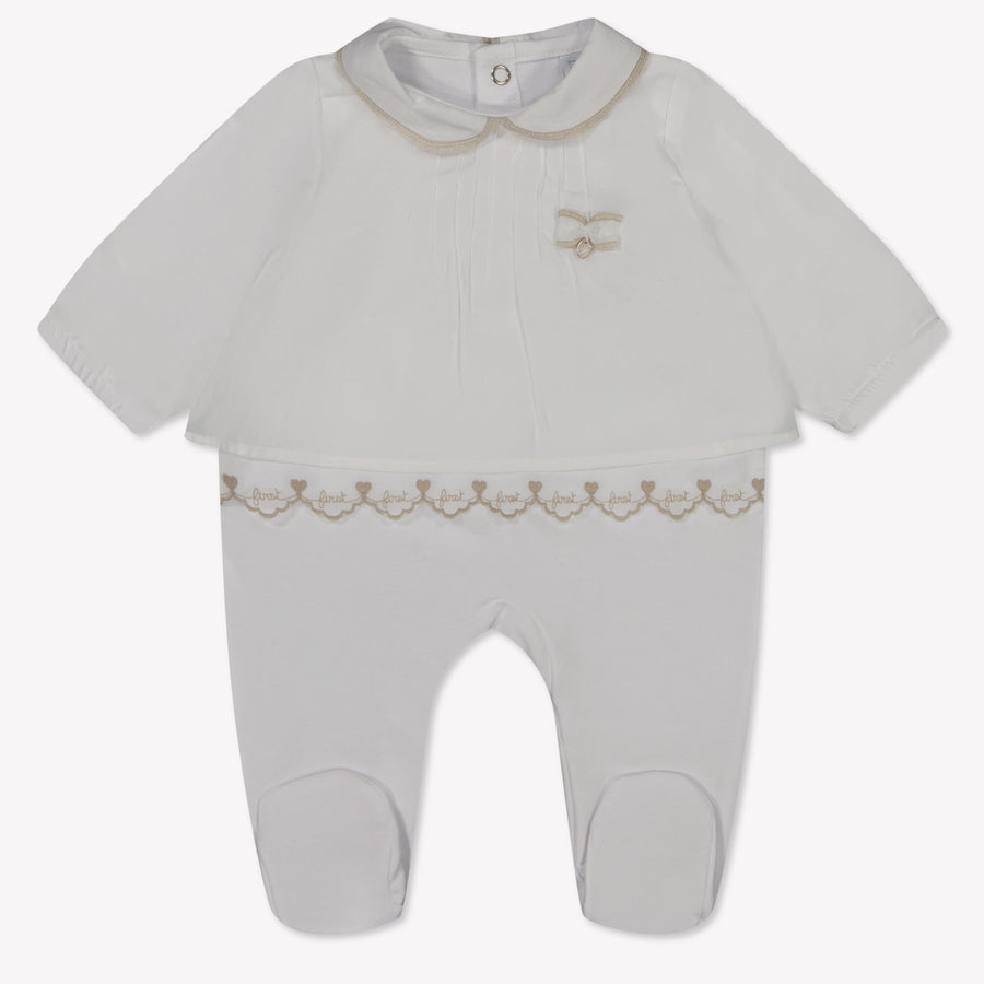 First Baby Girls Romper in White