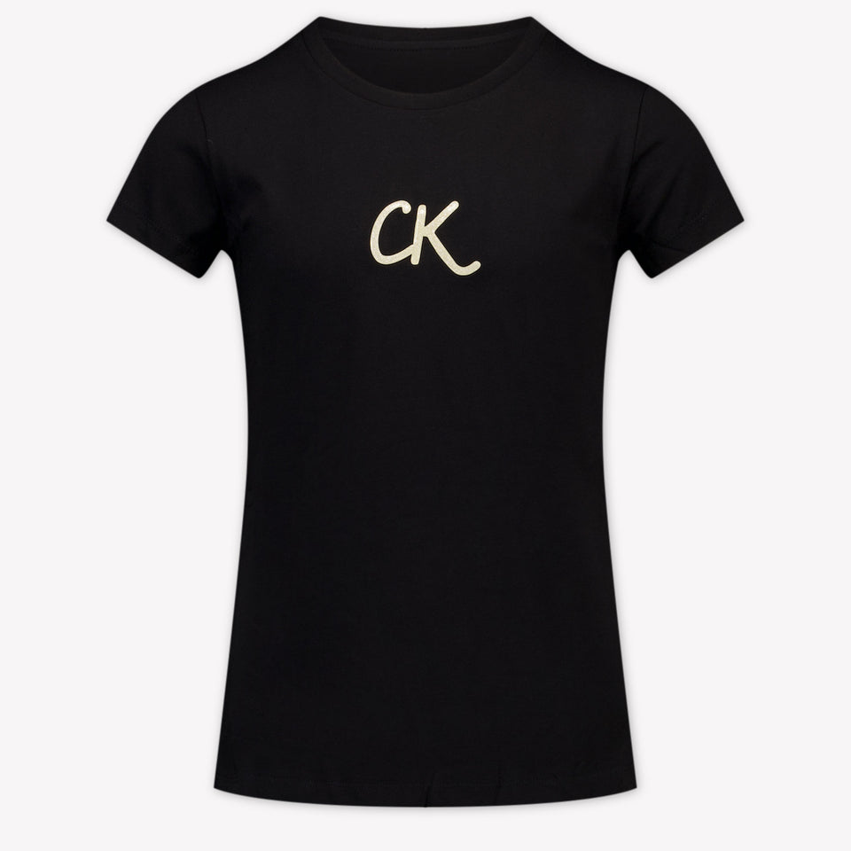 Calvin Klein Kinder Meisjes T-Shirt In Zwart