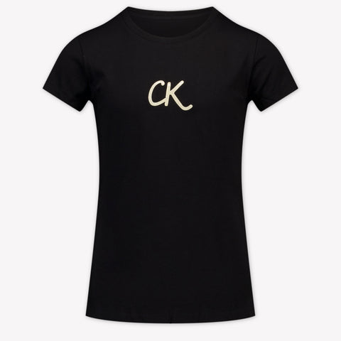 Calvin Klein Kinder Meisjes T-Shirt In Zwart