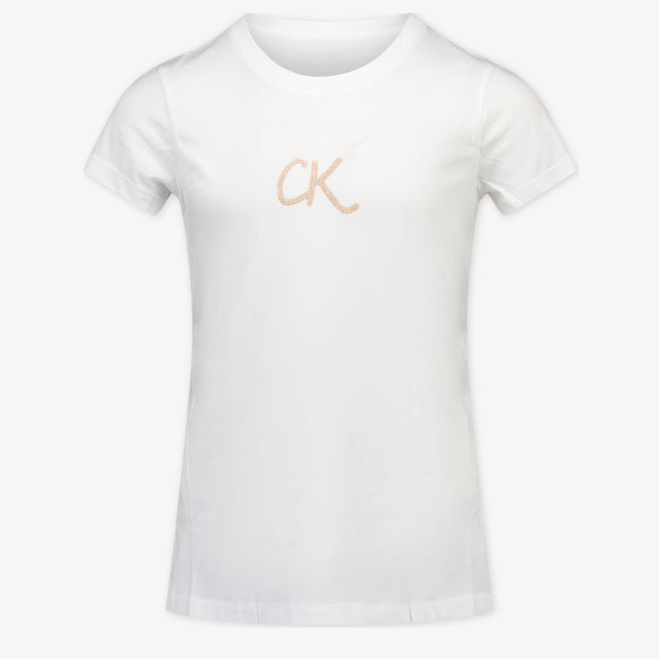 Calvin Klein Kinder Meisjes T-Shirt In Wit