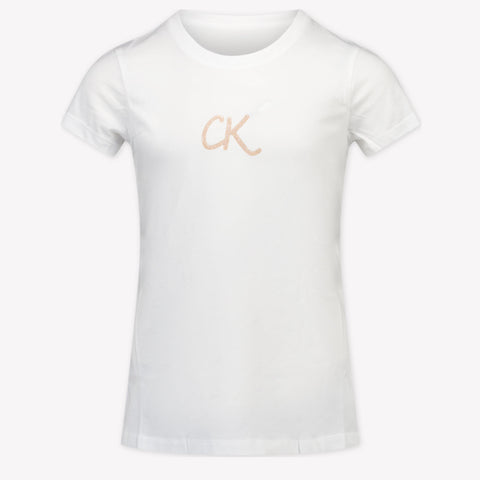 Calvin Klein Kinder Meisjes T-Shirt In Wit