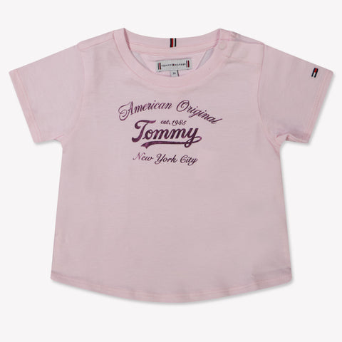Tommy Hilfiger Baby Meisjes T-Shirt In Licht Roze