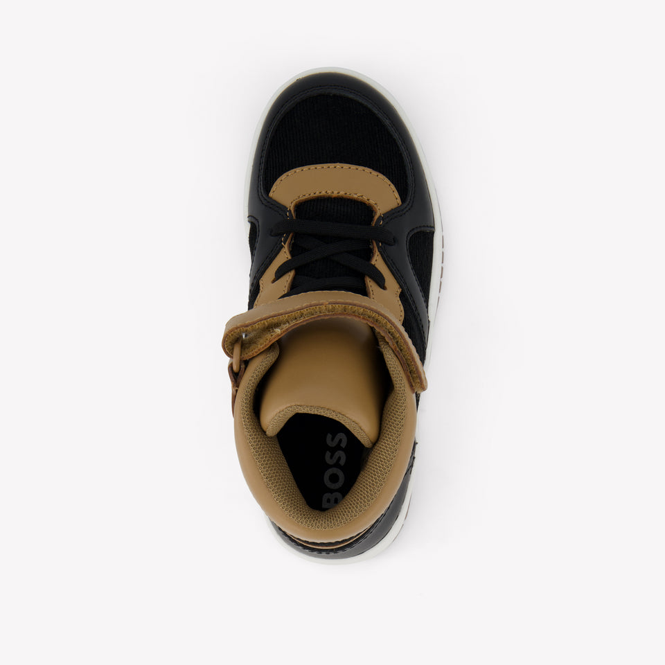 Boss Jongens Sneakers In Zwart